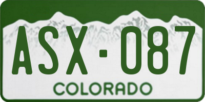 CO license plate ASX087