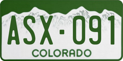 CO license plate ASX091