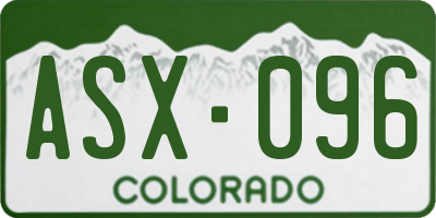 CO license plate ASX096