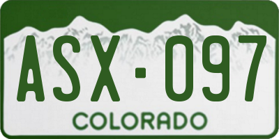 CO license plate ASX097