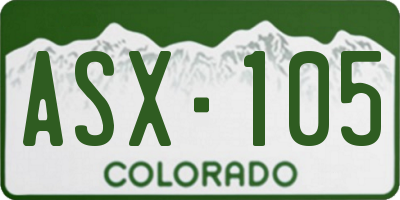 CO license plate ASX105