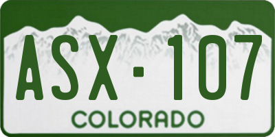 CO license plate ASX107