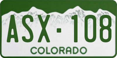 CO license plate ASX108