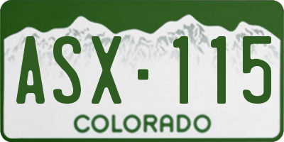 CO license plate ASX115