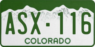 CO license plate ASX116