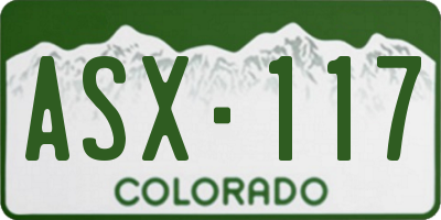 CO license plate ASX117