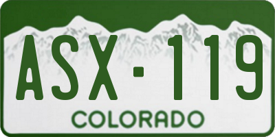 CO license plate ASX119