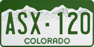 CO license plate ASX120