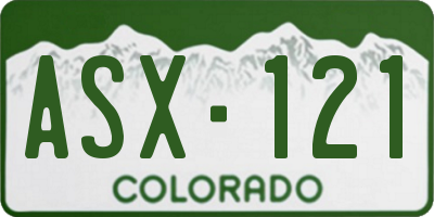 CO license plate ASX121