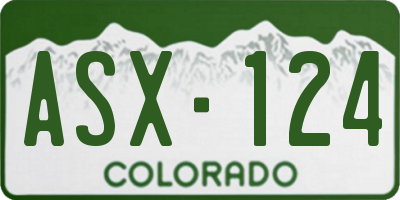 CO license plate ASX124