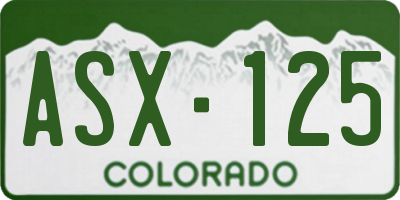 CO license plate ASX125