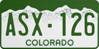 CO license plate ASX126