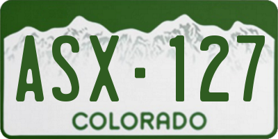 CO license plate ASX127