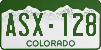 CO license plate ASX128