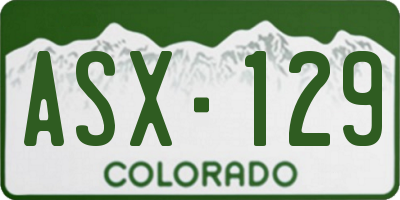 CO license plate ASX129