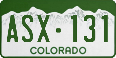 CO license plate ASX131