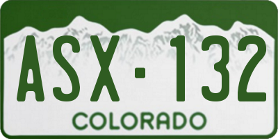 CO license plate ASX132