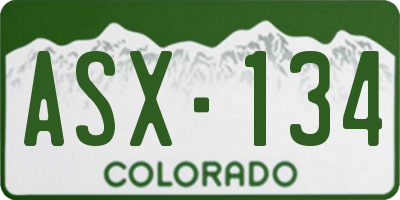 CO license plate ASX134