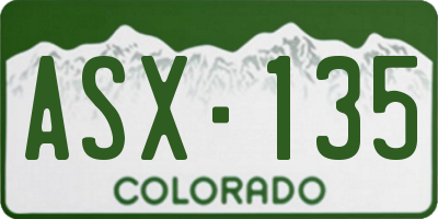 CO license plate ASX135