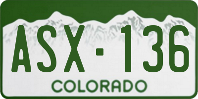 CO license plate ASX136