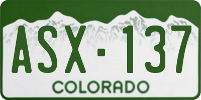 CO license plate ASX137