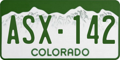 CO license plate ASX142