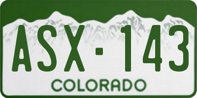 CO license plate ASX143