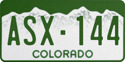 CO license plate ASX144