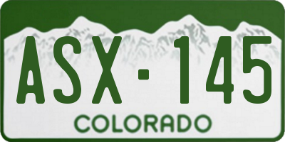 CO license plate ASX145