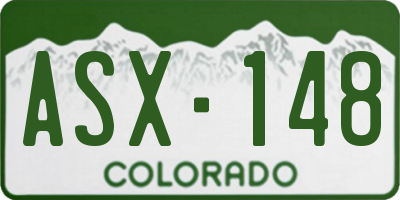 CO license plate ASX148