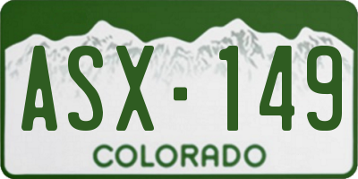 CO license plate ASX149