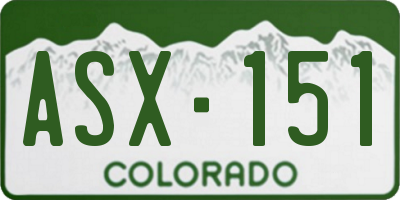 CO license plate ASX151