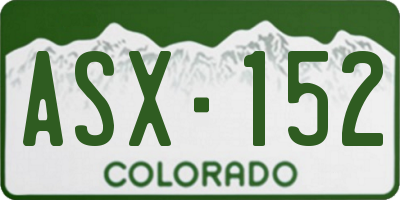 CO license plate ASX152