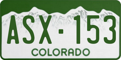 CO license plate ASX153