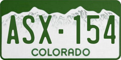 CO license plate ASX154