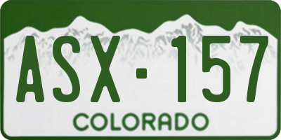 CO license plate ASX157