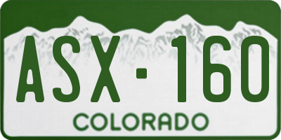 CO license plate ASX160