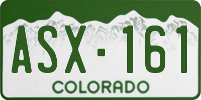 CO license plate ASX161