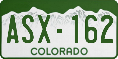 CO license plate ASX162