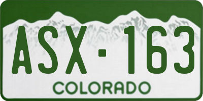 CO license plate ASX163