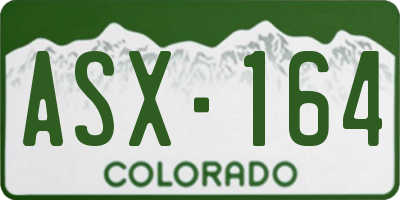 CO license plate ASX164