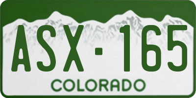 CO license plate ASX165