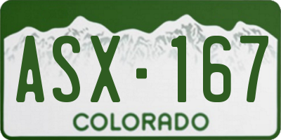 CO license plate ASX167