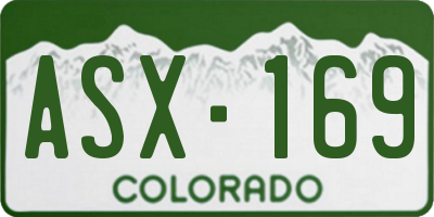 CO license plate ASX169