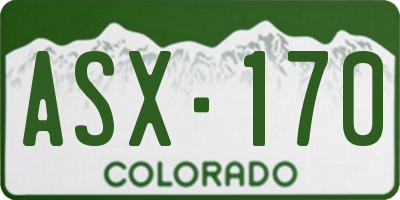 CO license plate ASX170