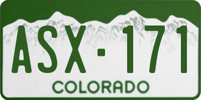 CO license plate ASX171