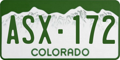 CO license plate ASX172