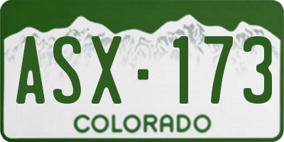 CO license plate ASX173