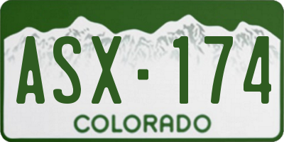 CO license plate ASX174