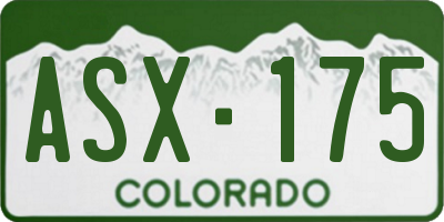 CO license plate ASX175